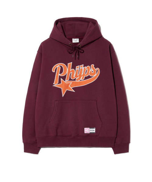 PHYSICAL DEPARTMENT(フィジカル デパートメント)の「アプリケスタテイルフード_バーガンディ(パーカー・レディース・その他・SMALL/MEDIUM/LARGE/X-LARGE)」の2枚目の写真