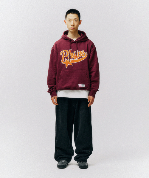 PHYSICAL DEPARTMENT(フィジカル デパートメント)の「アプリケスタテイルフード_バーガンディ(パーカー・レディース・その他・SMALL/MEDIUM/LARGE/X-LARGE)」の8枚目の写真