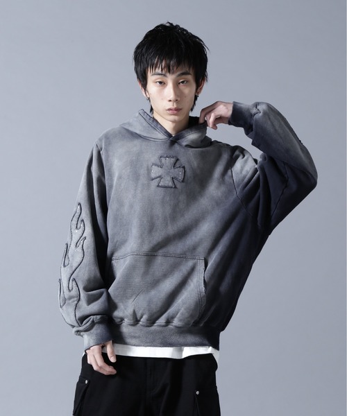DANKE SCHON（ダンケシェーン）の「DankeSchon/ダンケシェーン/SPRAY PIGMENT SWEAT HOODIE IRON（パーカー・メンズ・ブラック・L/M）」の8枚目の写真