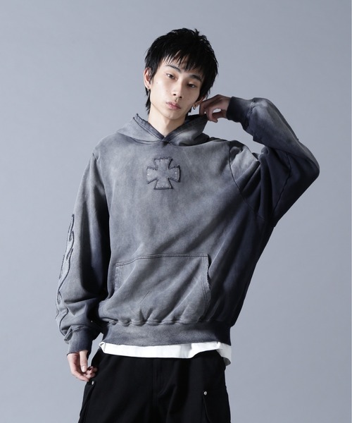 DANKE SCHON（ダンケシェーン）の「DankeSchon/ダンケシェーン/SPRAY PIGMENT SWEAT HOODIE IRON（パーカー・メンズ・ブラック・L/M）」の7枚目の写真