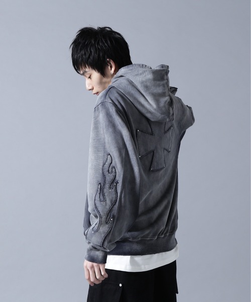 DANKE SCHON（ダンケシェーン）の「DankeSchon/ダンケシェーン/SPRAY PIGMENT SWEAT HOODIE IRON（パーカー・メンズ・ブラック・L/M）」の6枚目の写真