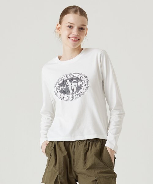 AWESOME STUDIO(オーサムスタジオ)の「長袖サークルシンボルスリムTアイボリー(Tシャツ/カットソー・レディース・その他・FREE)」の3枚目の写真