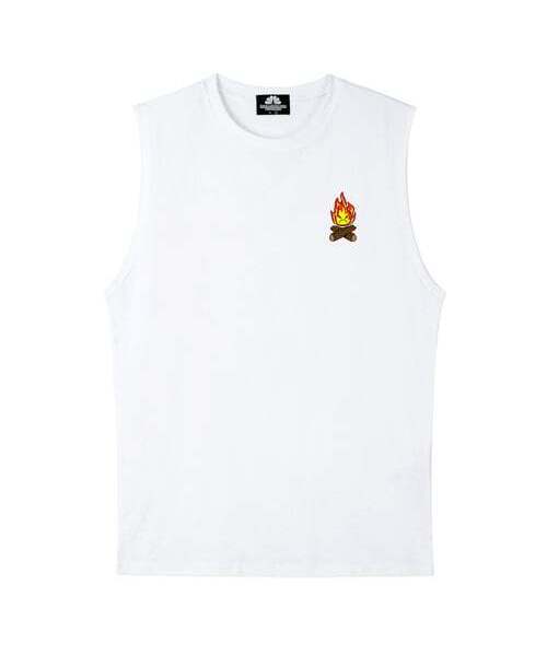 TRIPSHION(トリップション)の「CAMP FIRE スリーブレス - ホワイト(Tシャツ/カットソー・メンズ・その他・X-LARGE/MEDIUM/LARGE)」の1枚目の写真