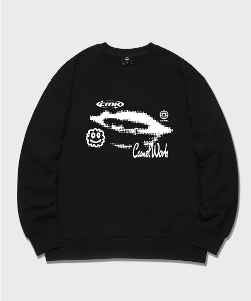 CAMEL WORK(キャメルワーク)の「スプレイエモジスウェットシャツ(ブラック)(スウェット・メンズ・その他・MEDIUM/LARGE/X-LARGE)」の2枚目の写真