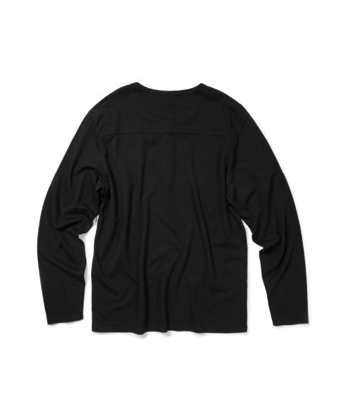 ETCE(イーティーシーイー)の「SNAP SLEEVE HENLEY NECK TEE (BLACK)(Tシャツ/カットソー・メンズ・その他・MEDIUM/LARGE/X-LARGE)」の2枚目の写真