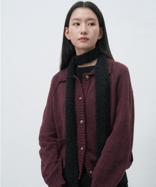 セール】【GENERAL IDEA】ブークレニットカーディガン / BOUCLE COLLAR