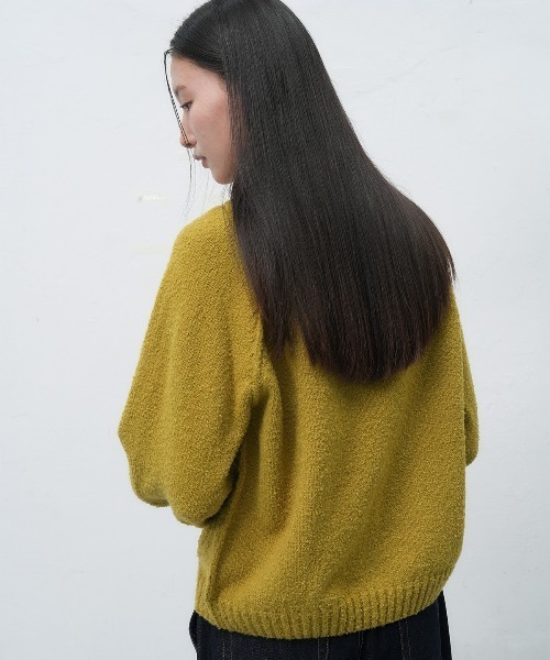 GENERAL IDEA(ジェネラルアイデア)の「【GENERAL IDEA】ブークレニットカーディガン / BOUCLE COLLAR POCKET CARDIGAN(カーディガン/ボレロ・レディース・ネイビー/オリーブ/ワイン・S/M/L)」の7枚目の写真