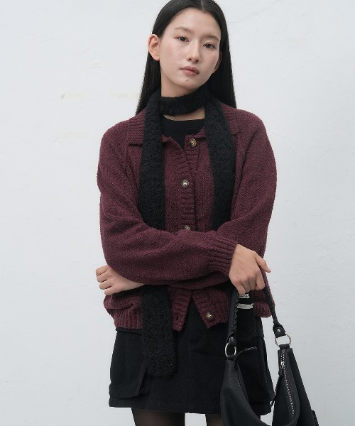 GENERAL IDEA(ジェネラルアイデア)の「【GENERAL IDEA】ブークレニットカーディガン / BOUCLE COLLAR POCKET CARDIGAN(カーディガン/ボレロ・レディース・ネイビー/オリーブ/ワイン・S/M/L)」の17枚目の写真