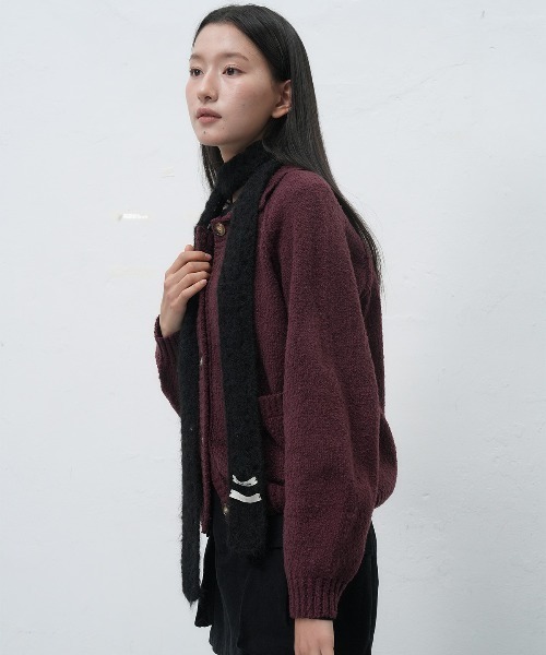 GENERAL IDEA(ジェネラルアイデア)の「【GENERAL IDEA】ブークレニットカーディガン / BOUCLE COLLAR POCKET CARDIGAN(カーディガン/ボレロ・レディース・ネイビー/オリーブ/ワイン・S/M/L)」の18枚目の写真