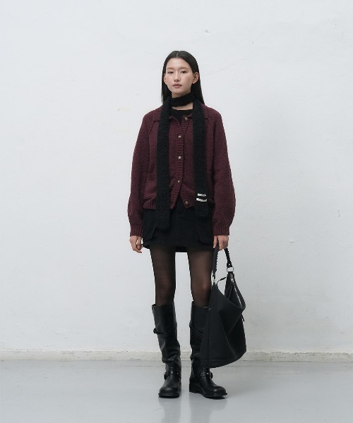 GENERAL IDEA(ジェネラルアイデア)の「【GENERAL IDEA】ブークレニットカーディガン / BOUCLE COLLAR POCKET CARDIGAN(カーディガン/ボレロ・レディース・ネイビー/オリーブ/ワイン・S/M/L)」の19枚目の写真