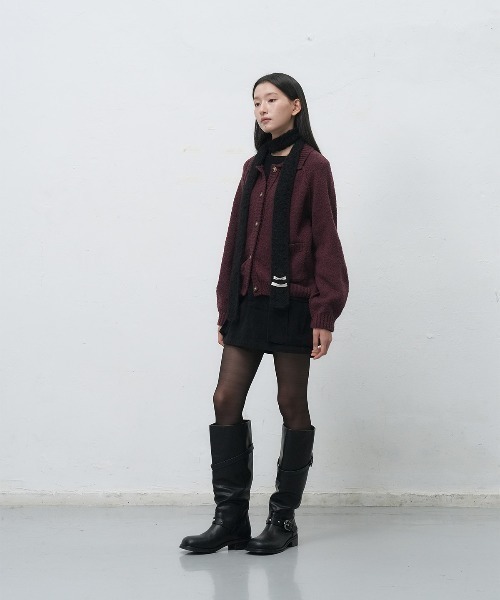 GENERAL IDEA(ジェネラルアイデア)の「【GENERAL IDEA】ブークレニットカーディガン / BOUCLE COLLAR POCKET CARDIGAN(カーディガン/ボレロ・レディース・ネイビー/オリーブ/ワイン・S/M/L)」の21枚目の写真