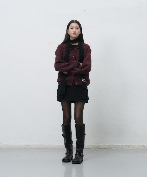 GENERAL IDEA(ジェネラルアイデア)の「【GENERAL IDEA】ブークレニットカーディガン / BOUCLE COLLAR POCKET CARDIGAN(カーディガン/ボレロ・レディース・ネイビー/オリーブ/ワイン・S/M/L)」の20枚目の写真