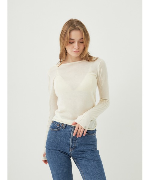AMATERAS（アマテラス）の「wool mix ultra light knit top（Tシャツ
