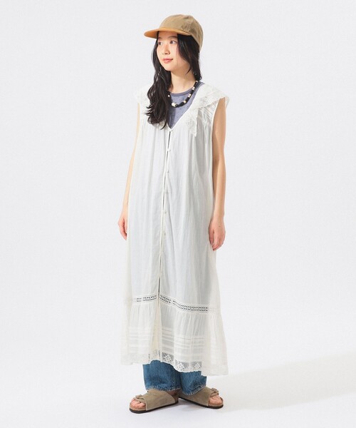 BEAMS BOY（ビームスボーイ）の「ヴィンテージ レース ワンピース（ワンピース・レディース・ブラック/オフホワイト/ミント・ONE SIZE）」の6枚目の写真