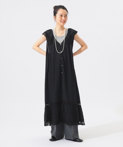 BEAMS BOY（ビームスボーイ）の「ヴィンテージ レース ワンピース（ワンピース・レディース・ブラック/オフホワイト/ミント・ONE SIZE）」の8枚目の写真