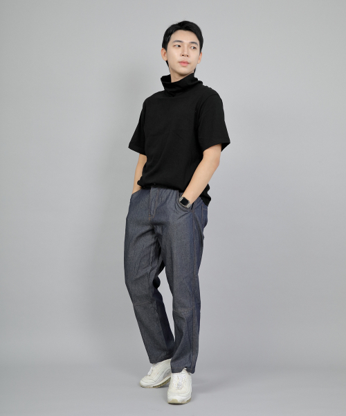 SAINTCREW(セントクルー)の「ワイドカッティングクロップハーフバンドパンツ WCH-327 ライトインディゴデニム BRS(デニムパンツ・メンズ・その他・MEDIUM/LARGE/X-LARGE)」の3枚目の写真