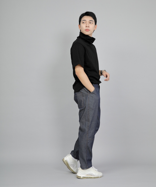 SAINTCREW(セントクルー)の「ワイドカッティングクロップハーフバンドパンツ WCH-327 ライトインディゴデニム BRS(デニムパンツ・メンズ・その他・MEDIUM/LARGE/X-LARGE)」の5枚目の写真