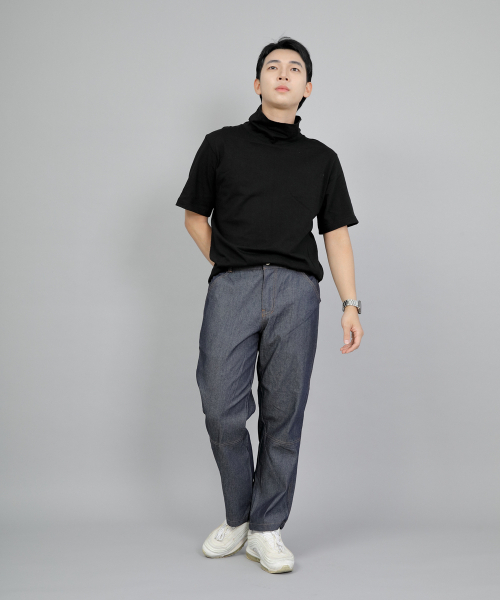 SAINTCREW(セントクルー)の「ワイドカッティングクロップハーフバンドパンツ WCH-327 ライトインディゴデニム BRS(デニムパンツ・メンズ・その他・MEDIUM/LARGE/X-LARGE)」の6枚目の写真