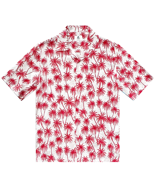 THESHIRTHOUSE(ザシャツハウス)の「ハワイアンシャツ コットン パームツリー-レッド(シャツ/ブラウス・メンズ・レッド・1/2)」の1枚目の写真