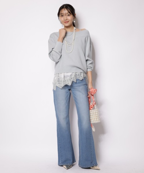 JUSGLITTY（ジャスグリッティー）の「サイドフレアスリムデニム（その他パンツ・レディース・ブルー/ネイビー・0/2/1）」の2枚目の写真