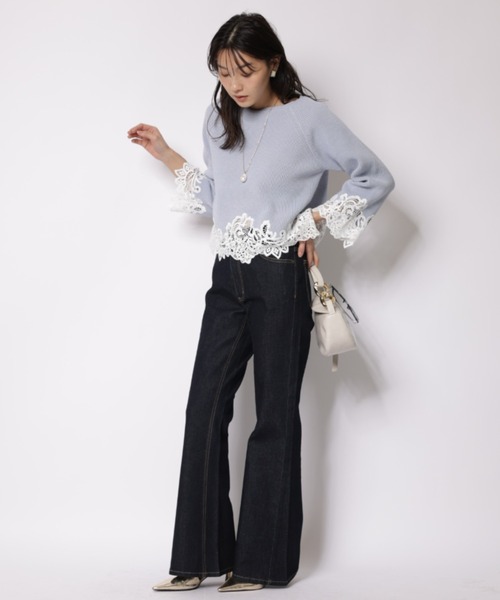 JUSGLITTY（ジャスグリッティー）の「サイドフレアスリムデニム（その他パンツ・レディース・ブルー/ネイビー・0/2/1）」の6枚目の写真