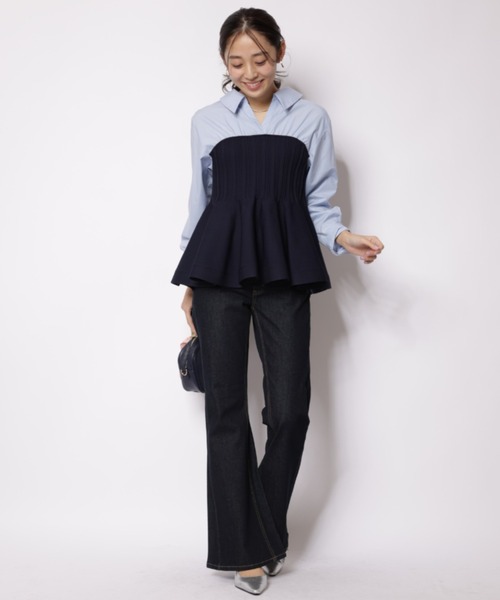 JUSGLITTY（ジャスグリッティー）の「サイドフレアスリムデニム（その他パンツ・レディース・ブルー/ネイビー・0/2/1）」の8枚目の写真