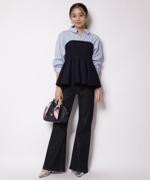 JUSGLITTY（ジャスグリッティー）の「サイドフレアスリムデニム（その他パンツ・レディース・ブルー/ネイビー・0/2/1）」の9枚目の写真