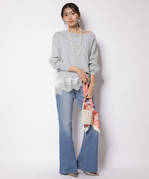 JUSGLITTY（ジャスグリッティー）の「サイドフレアスリムデニム（その他パンツ・レディース・ブルー/ネイビー・0/2/1）」の11枚目の写真