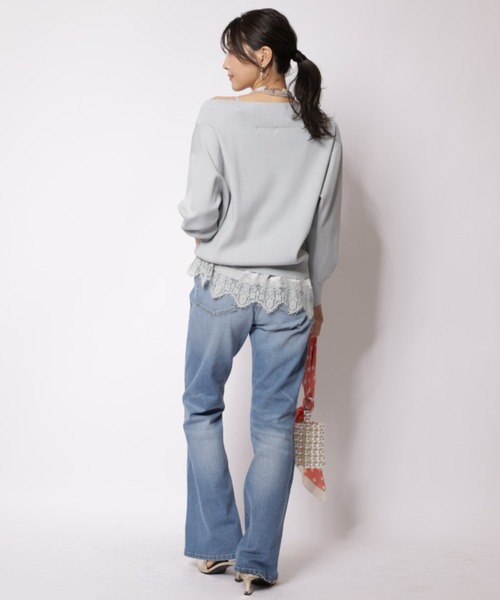 JUSGLITTY（ジャスグリッティー）の「サイドフレアスリムデニム（その他パンツ・レディース・ブルー/ネイビー・0/2/1）」の13枚目の写真