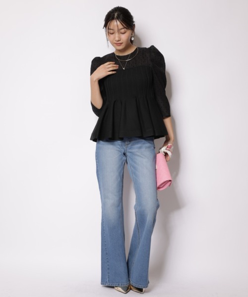 JUSGLITTY（ジャスグリッティー）の「サイドフレアスリムデニム（その他パンツ・レディース・ブルー/ネイビー・0/2/1）」の14枚目の写真