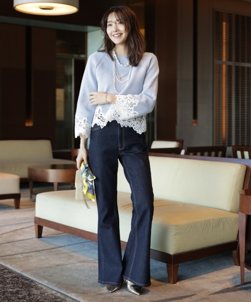 JUSGLITTY（ジャスグリッティー）の「サイドフレアスリムデニム（その他パンツ・レディース・ブルー/ネイビー・0/2/1）」の19枚目の写真