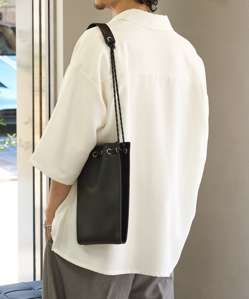 MAISON CLUB(メゾンクラブ)の「【MAISON CLUB】SPECIAL new drawstring bag ドローストリングバッグ 巾着ショルダー(ショルダーバッグ・メンズ・ブラック系その他2/ブラック系1/グレー・FREE)」の17枚目の写真