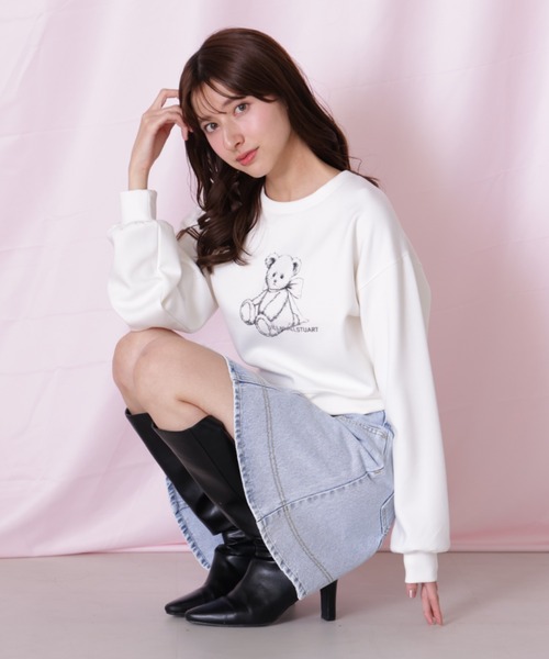 JILL by JILL STUART(ジルバイジルスチュアート)の「◇ハートボタンフレアミニスカート(スカート・レディース・ブルー/ネイビー・SMALL/MEDIUM)」の4枚目の写真