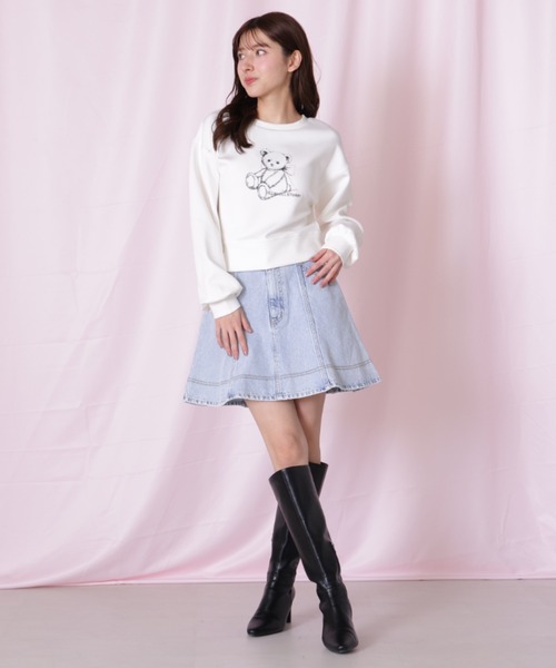 JILL by JILL STUART(ジルバイジルスチュアート)の「◇ハートボタンフレアミニスカート(スカート・レディース・ブルー/ネイビー・SMALL/MEDIUM)」の7枚目の写真