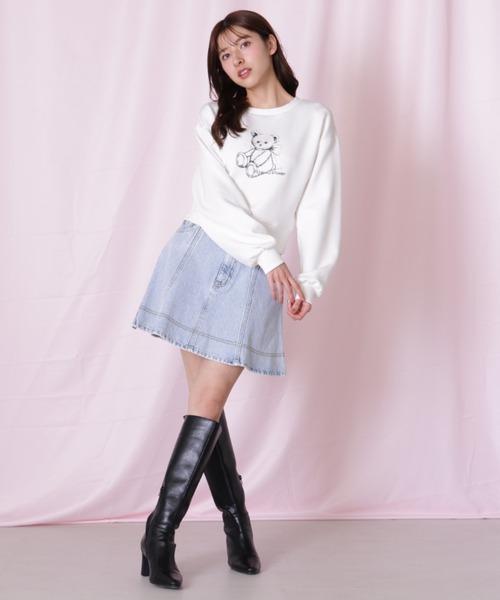 JILL by JILL STUART(ジルバイジルスチュアート)の「◇ハートボタンフレアミニスカート(スカート・レディース・ブルー/ネイビー・SMALL/MEDIUM)」の8枚目の写真