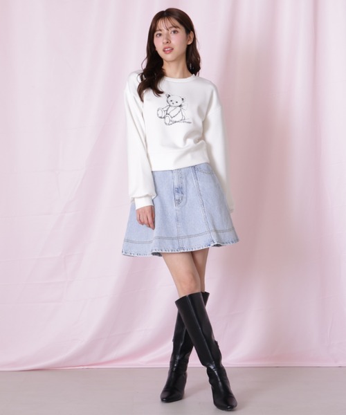JILL by JILL STUART(ジルバイジルスチュアート)の「◇ハートボタンフレアミニスカート(スカート・レディース・ブルー/ネイビー・SMALL/MEDIUM)」の10枚目の写真