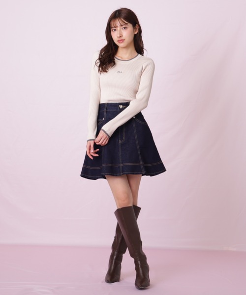 JILL by JILL STUART(ジルバイジルスチュアート)の「◇ハートボタンフレアミニスカート(スカート・レディース・ブルー/ネイビー・SMALL/MEDIUM)」の18枚目の写真