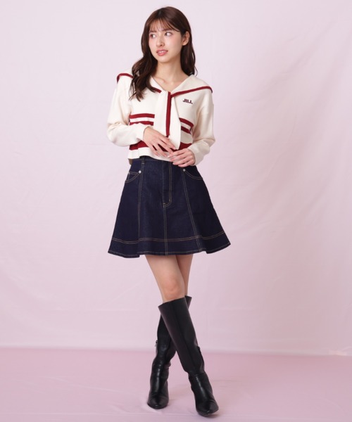 JILL by JILL STUART(ジルバイジルスチュアート)の「◇ハートボタンフレアミニスカート(スカート・レディース・ブルー/ネイビー・SMALL/MEDIUM)」の22枚目の写真