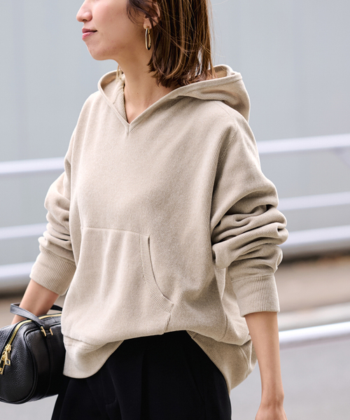 FRAMeWORK(フレームワーク)の「ショートモールニットフーディ(ニット/セーター・レディース・ブラウン/ベージュ・FREE)」の12枚目の写真