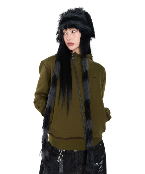 AAKAM（アーカム）の「Hairy Puppy Hat (Black)（ニットキャップ/ビーニー・レディース・その他・FREE）」の3枚目の写真