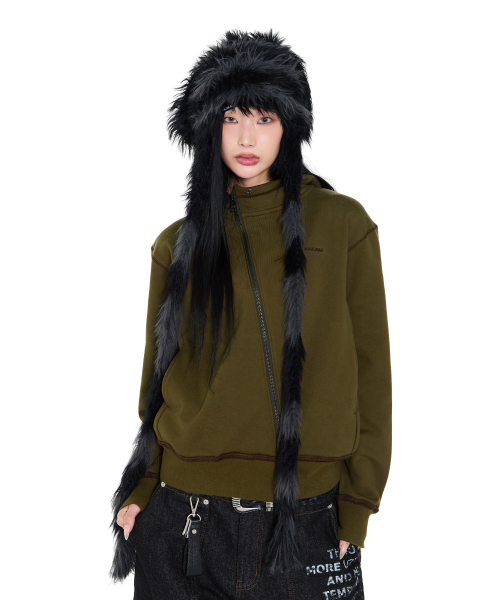 AAKAM（アーカム）の「Hairy Puppy Hat (Black)（ニットキャップ/ビーニー・レディース・その他・FREE）」の4枚目の写真