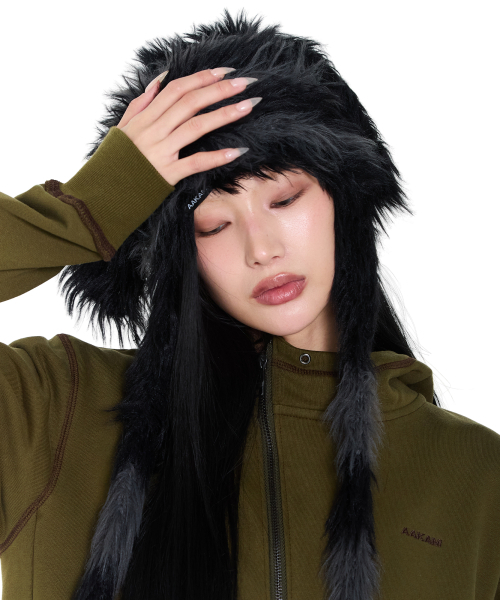 AAKAM（アーカム）の「Hairy Puppy Hat (Black)（ニットキャップ/ビーニー・レディース・その他・FREE）」の5枚目の写真