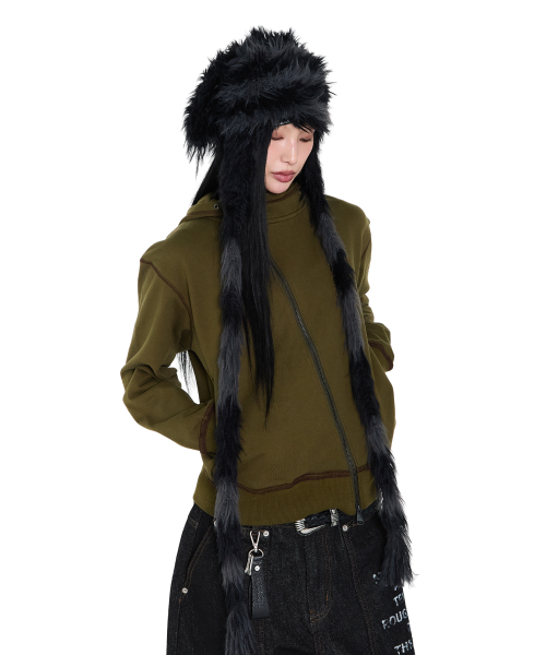 AAKAM（アーカム）の「Hairy Puppy Hat (Black)（ニットキャップ/ビーニー・レディース・その他・FREE）」の6枚目の写真