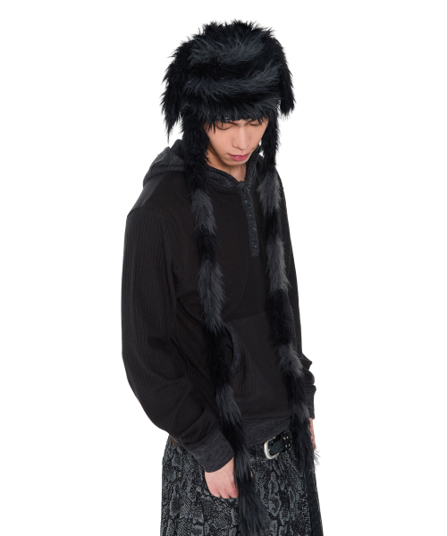 AAKAM（アーカム）の「Hairy Puppy Hat (Black)（ニットキャップ/ビーニー・レディース・その他・FREE）」の10枚目の写真