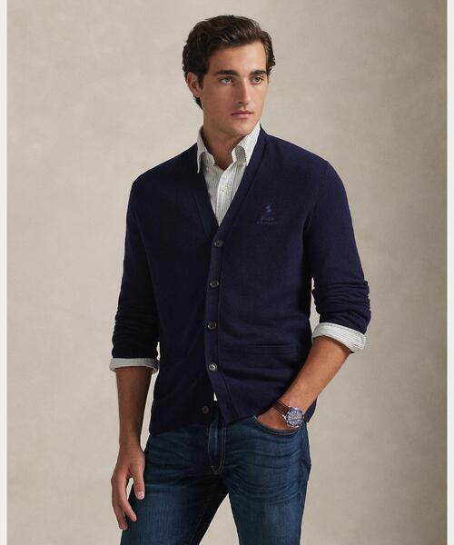 セール】エンブロイダリー ウール Vネック カーディガン（カーディガン