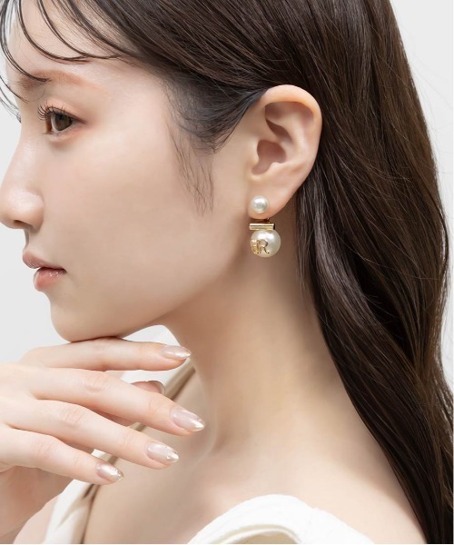 RANDA（ランダ）の「モノグラムパールピアス（ピアス（両耳用）・レディース・シルバー/ゴールド・FREE）」の8枚目の写真