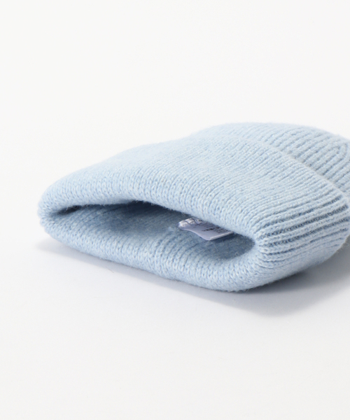 B.C STOCK（ベーセーストック）の「ニットCAP（ニットキャップ/ビーニー・レディース・ブルー/ブラック/ウッド・FREE）」の5枚目の写真