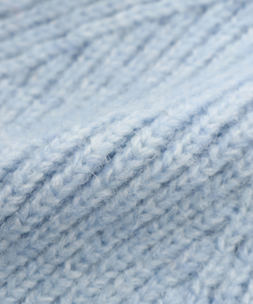 B.C STOCK（ベーセーストック）の「ニットCAP（ニットキャップ/ビーニー・レディース・ブルー/ブラック/ウッド・FREE）」の8枚目の写真