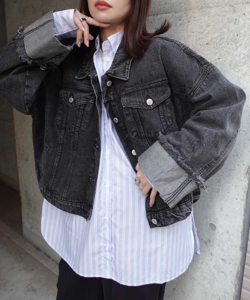 CORNERS（コーナーズ）の「【2026SS】ワイドスリーブデニムジャケット（デニムジャケット・レディース・ブルー/インディゴブルー/サックスブルー/ブラック・M）」の2枚目の写真