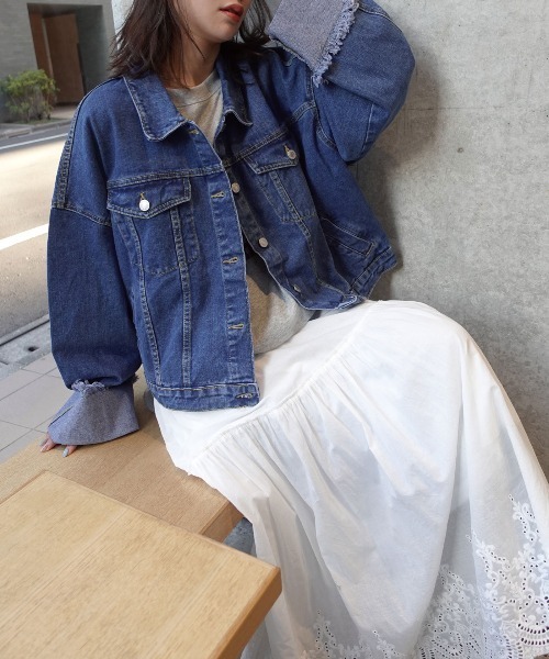 CORNERS（コーナーズ）の「【2026SS】ワイドスリーブデニムジャケット（デニムジャケット・レディース・ブルー/インディゴブルー/サックスブルー/ブラック・M）」の6枚目の写真